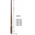 5315 34" Colonial Pin Top Baluster