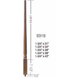 5315 34" Colonial Pin Top Baluster