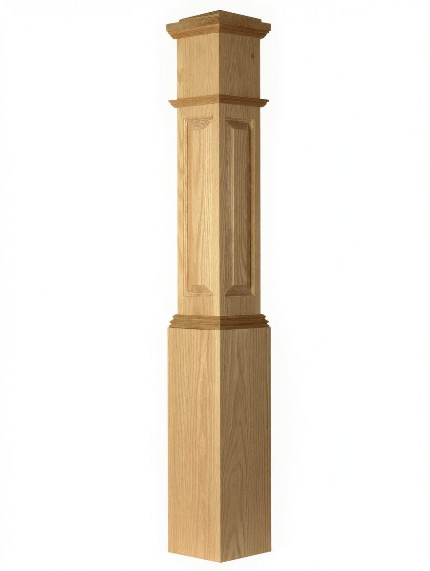 ARP-4092 Actual Raised Panel Box Newel Post
