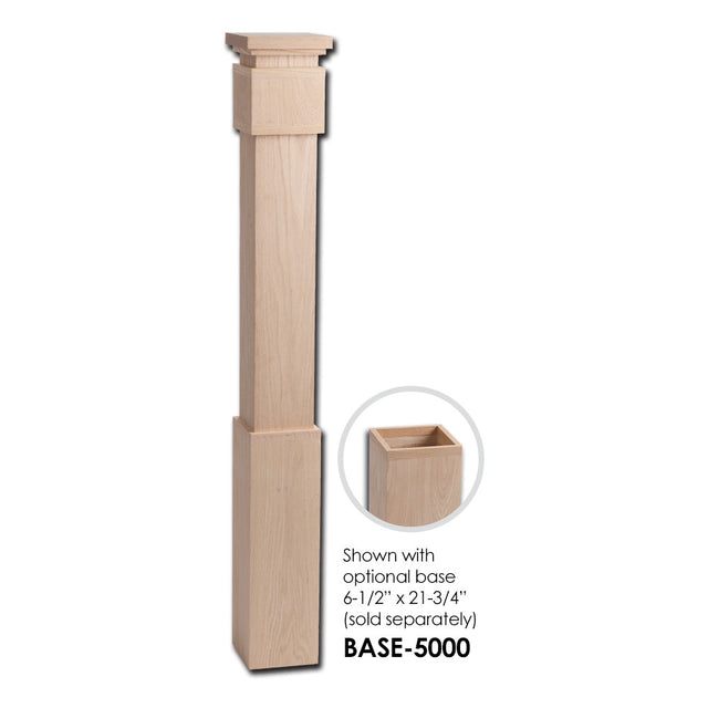 5400 Large Modern Newel Post With Optional Base Sleeve