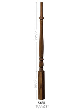5438 38-inch Plain Country Classic Baluster Dimensional Information