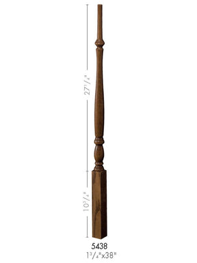 5438 38-inch Plain Country Classic Baluster Dimensional Information