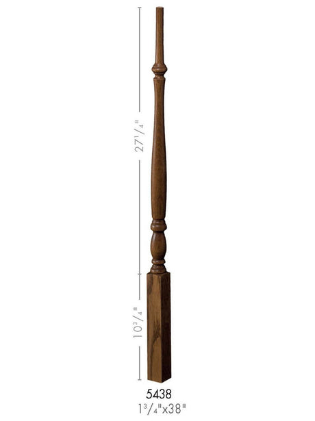 5438 38-inch Plain Country Classic Baluster Dimensional Information