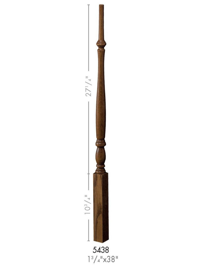 5438 38-inch Plain Country Classic Baluster Dimensional Information