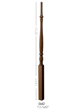 F-5438 38-inch Fluted Country Classic Baluster Dimensional Information