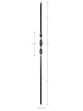 FIH5521-44 Hollow Single Ribbon Iron Baluster