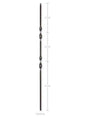 FIH5522-44 Hollow Double (two) Ribbon Iron Baluster