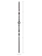 FIH5525-44 Hollow Tubular Steel One Basket Two Ribbons Iron Baluster