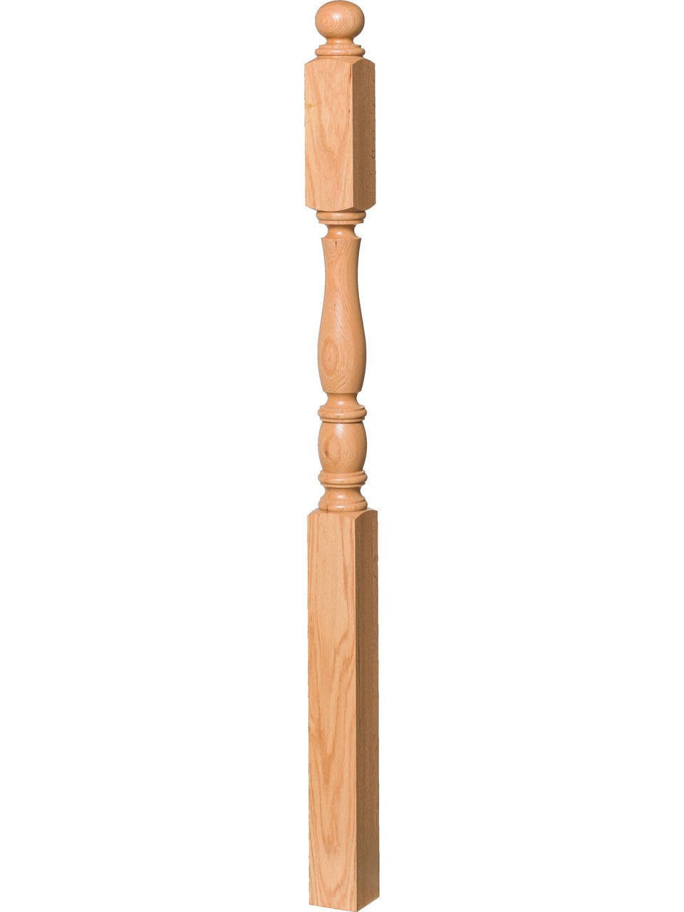 R-5745 Reeded Utah Classic Ball Top Intermediate Newel Post (Plain Version Shown)