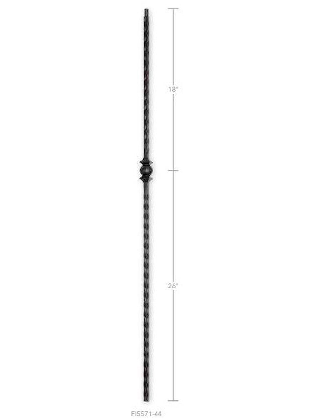 Hammered Single Ball Iron Baluster