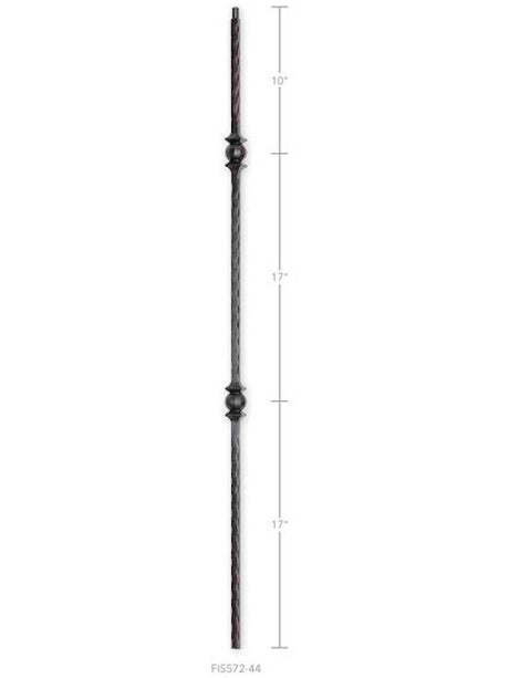 Hammered Double Ball Iron Baluster