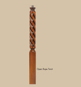 ORT-8643 or ORT-8615 60" Open Rope Twist Newel Post