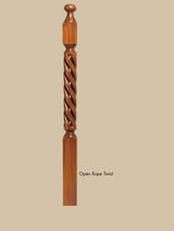 ORT-8643 or ORT-8615 60" Open Rope Twist Newel Post
