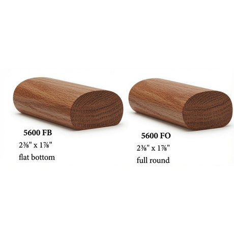 5600 2-3/8" x 1-7/8"Oval Handrail, Hickory