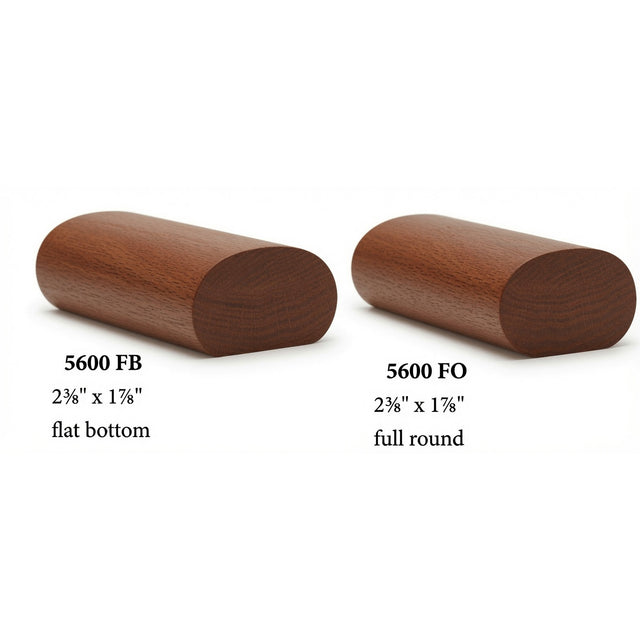5600 2-3/8" x 1-7/8" Oval Handrail, Mahogany