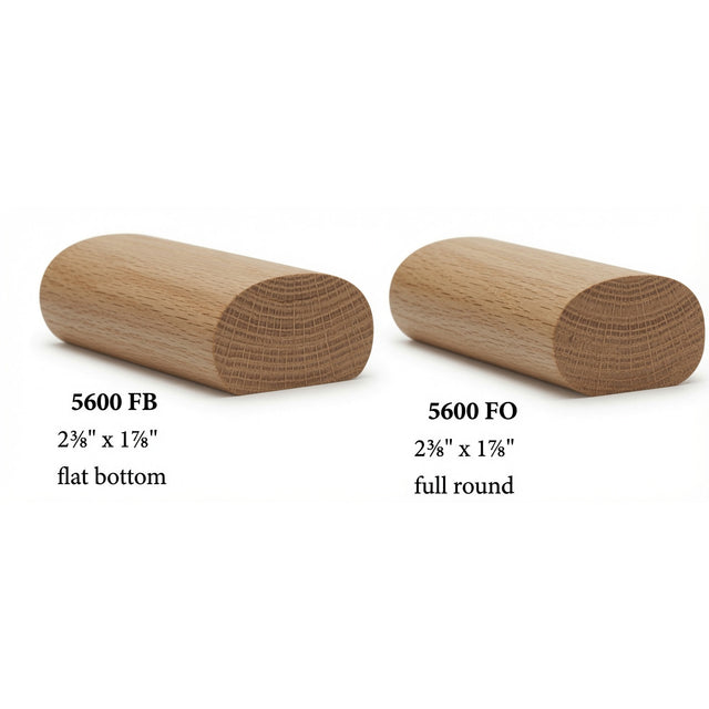 5600 2-3/8" x 1-7/8 White Oak Oval Handrail