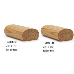 5600 2-3/8" x 1-7/8"Oval Handrail, Yellow Pine