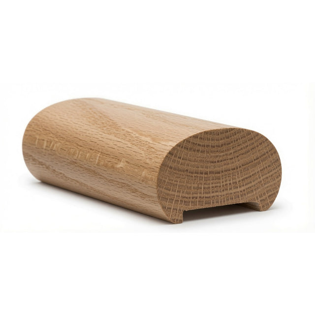 5600P Plowed 2-3/8" x 1-7/8"Oval Handrail, White Oak