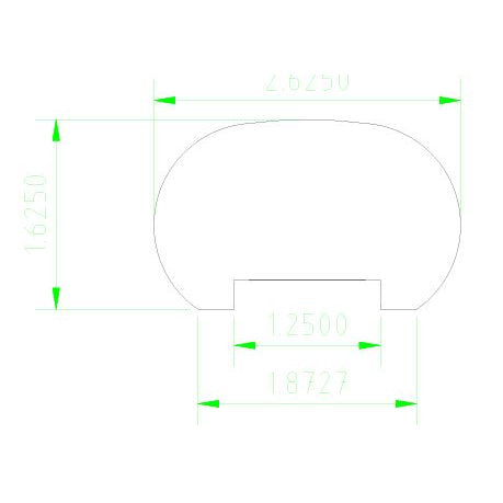 5600P 1-1/4" Plow 2-3/8" x 1-7/8"Oval Handrail, CADD