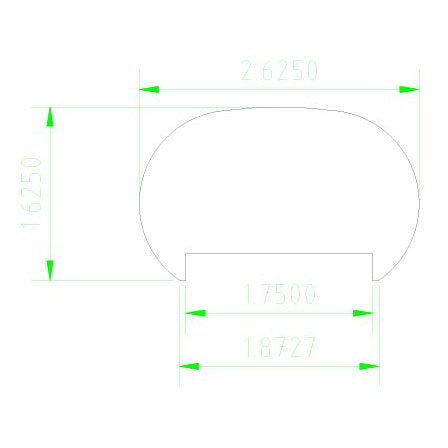 5600P 1-3/4" Plow 2-3/8" x 1-7/8"Oval Handrail, CADD