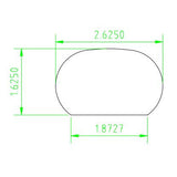 5600 2-3/8" x 1-7/8" Oval Handrail, Flat Bottom CADD