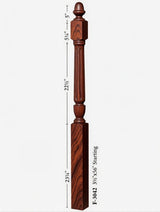 F-3042 Fluted Acorn Top Starting Newel Post