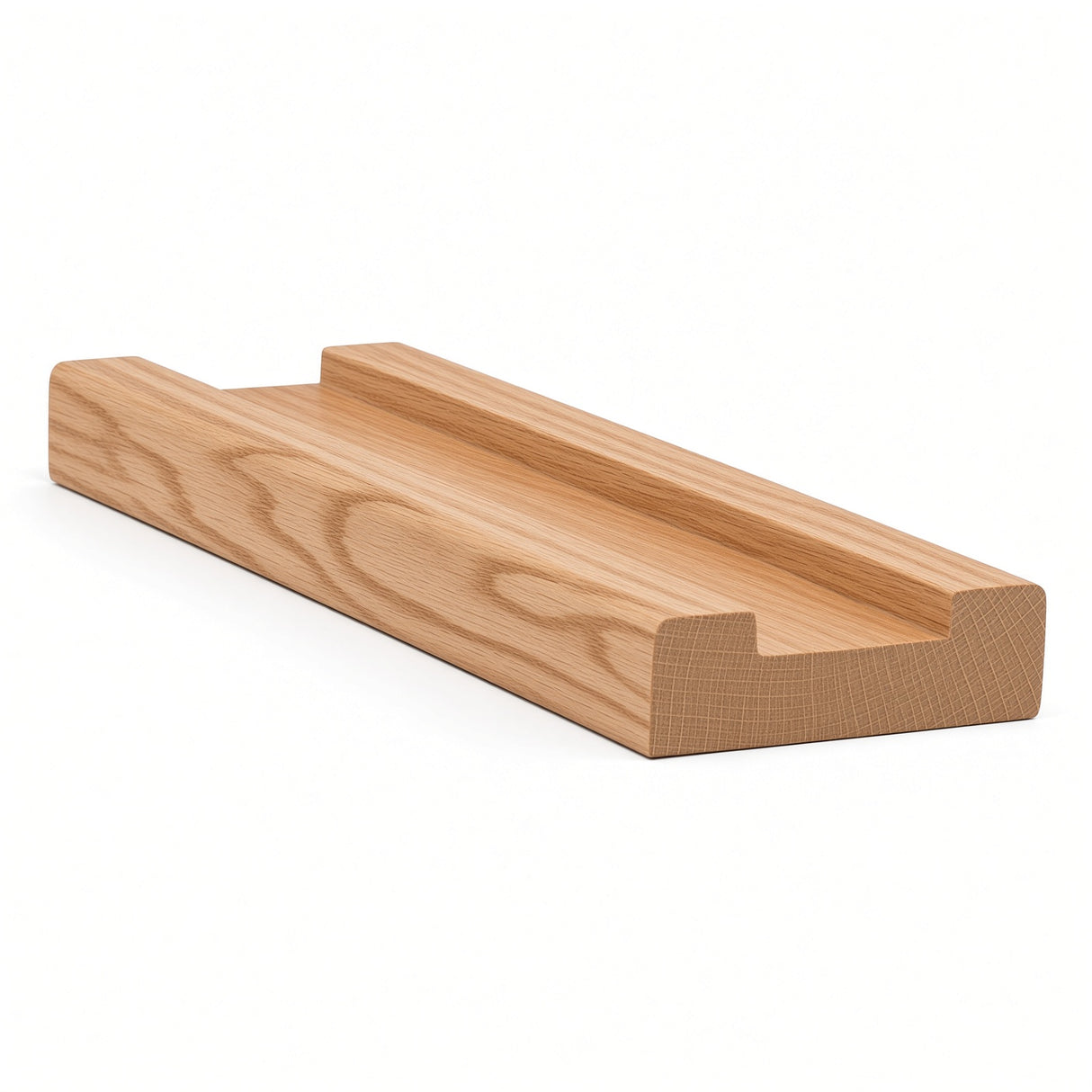 6000S 3/4" x 2-1/2" Contemporary Shoerail, Plowed 1-1/4", Hickory