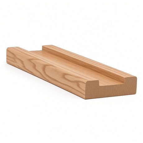 6000S 3/4" x 2-1/2" Contemporary Shoerail, Plowed 1-1/4", Hickory