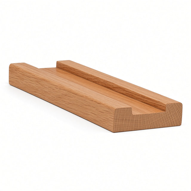 6000S 3/4" x 2-1/2" Contemporary Shoerail, Plowed 1-1/4", Red Oak