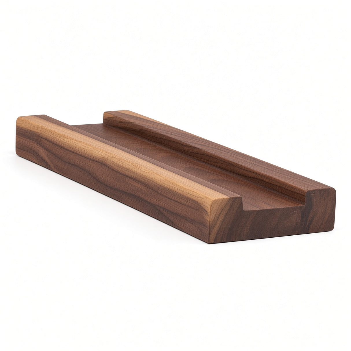 6000S 3/4" x 2-1/2" Contemporary Shoerail, Plowed 1-1/4", Walnut
