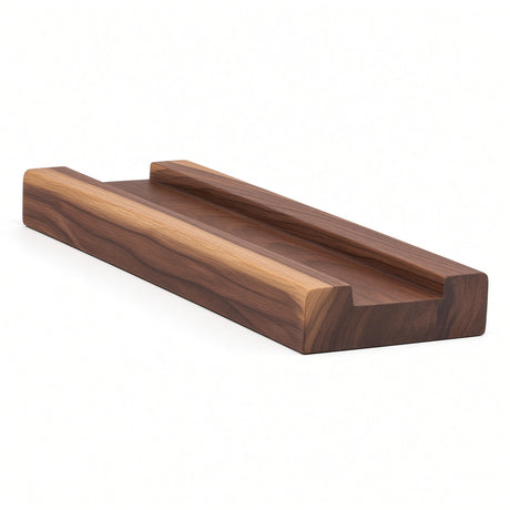 6000S 3/4" x 2-1/2" Contemporary Shoerail, Plowed 1-1/4", Walnut