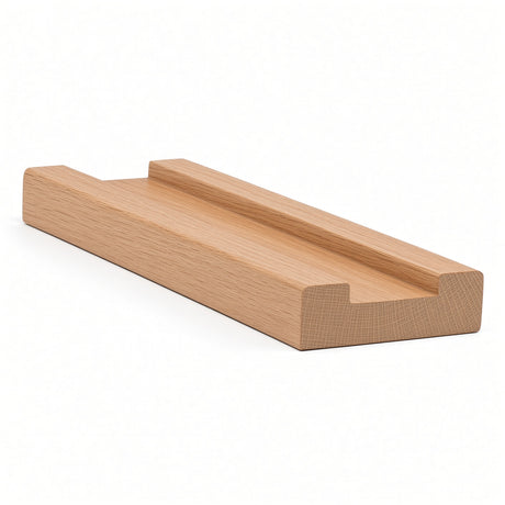 6000S 3/4" x 2-1/2" Contemporary Shoerail, Plowed 1-1/4", White Oak
