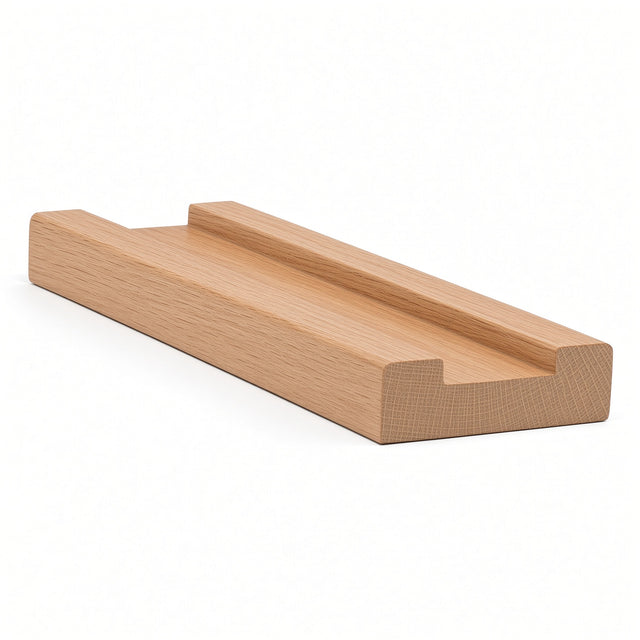 6000S 3/4" x 2-1/2" Contemporary Shoerail, Plowed 1-1/4", White Oak