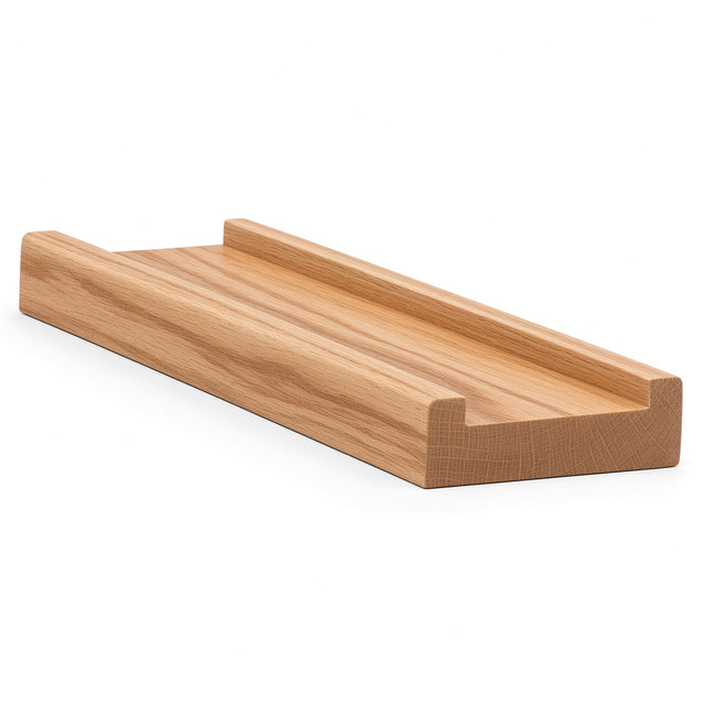 6001S 3/4" x 2-1/2" Contemporary Shoerail, Plowed 1-3/4", Hickory