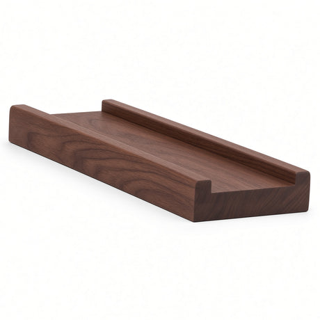 6001S 3/4" x 2-1/2" Contemporary Shoerail, Plowed 1-3/4", Walnut