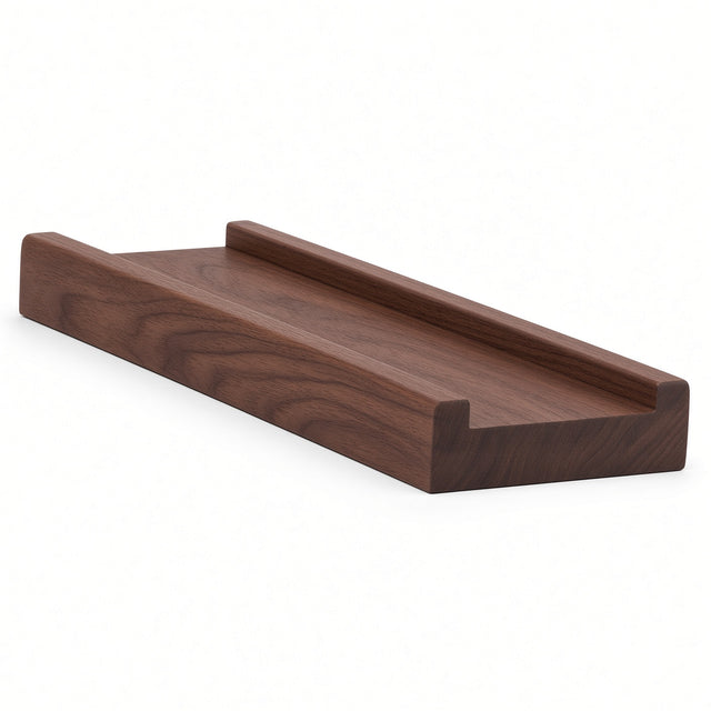 6001S 3/4" x 2-1/2" Contemporary Shoerail, Plowed 1-3/4", Walnut