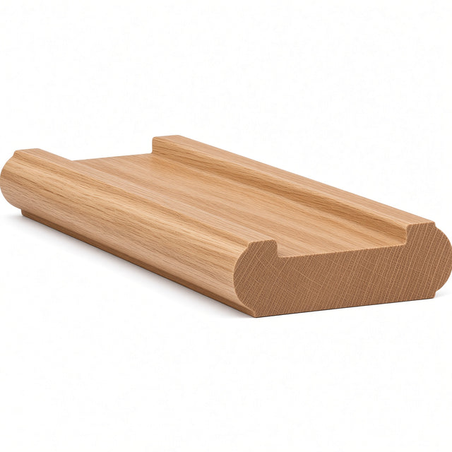 6046 (6006) Traditional Shoerail Plowed for 1-3/4" Balusters, Hickory