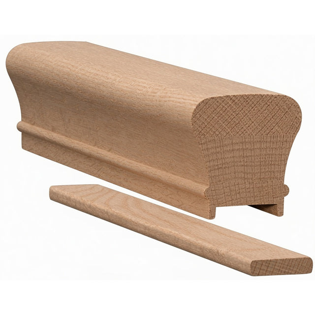 6010P Plowed 2-1/4" x 2-3/8" Handrail, Red Oak