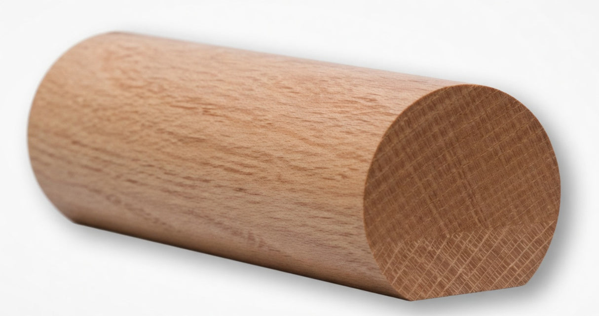 6040 1-5/8" x 1-3/48" Round Handrail with Flat Bottom, Alder