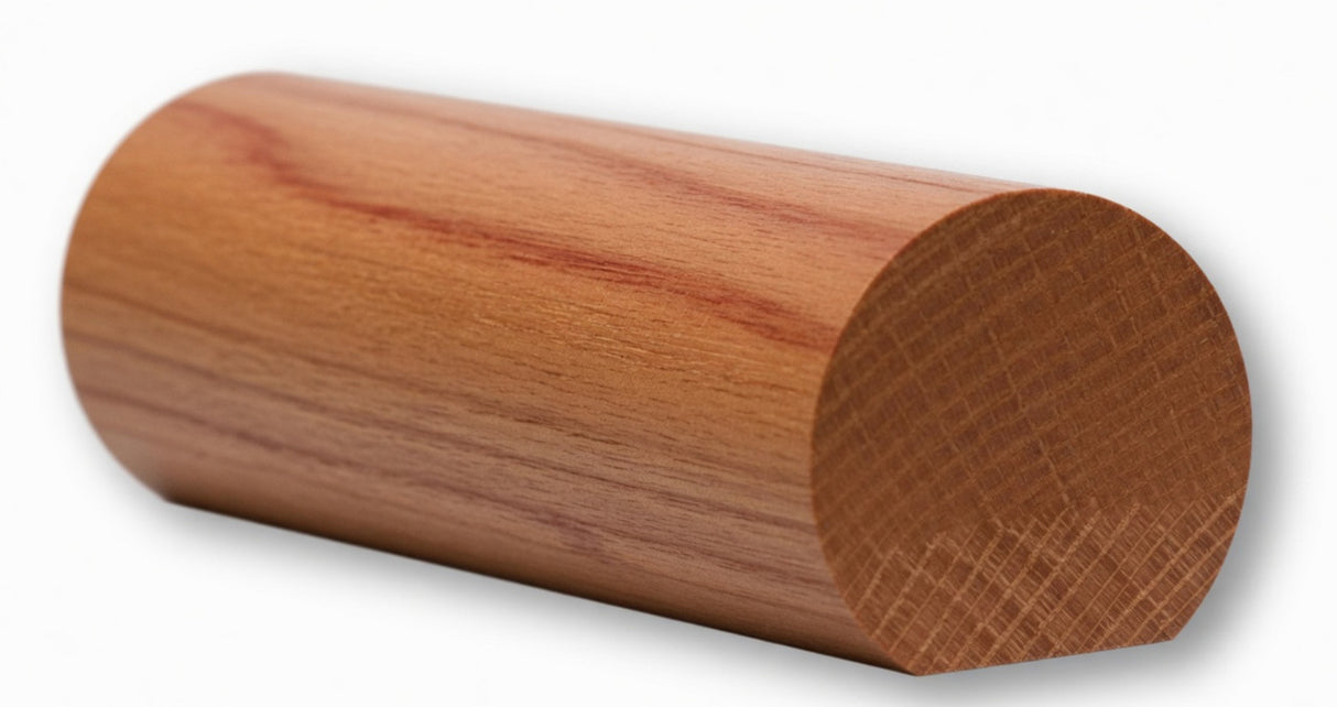 6040 1-5/8" x 1-3/48" Round Handrail with Flat Bottom, American Cherry