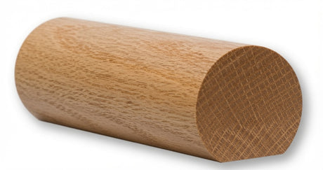 6040 1-5/8" x 1-3/48" Round Handrail with Flat Bottom, Ash