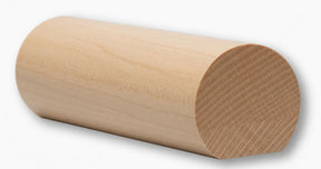 6040 1-5/8" x 1-3/48" Round Handrail with Flat Bottom, Birch