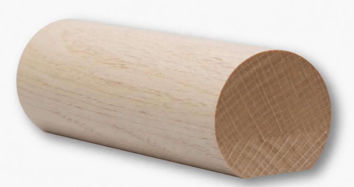 6040 1-5/8" x 1-3/48" Round Handrail with Flat Bottom, Hard Maple