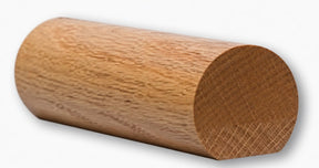 6040 1-5/8" x 1-3/48" Round Handrail with Flat Bottom, Hickory