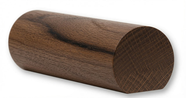 6040 1-5/8" x 1-3/48" Round Handrail with Flat Bottom, Walnut