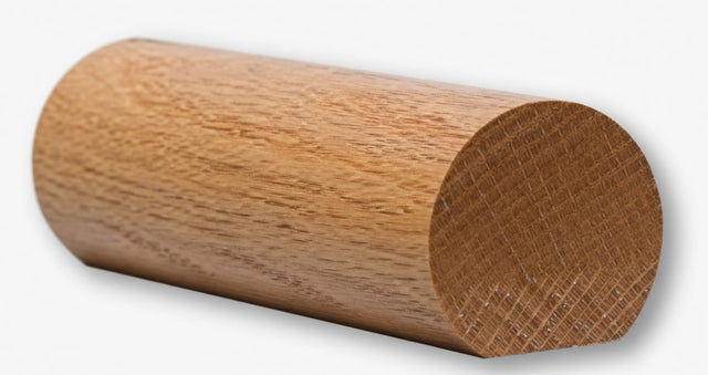 6040 1-5/8" x 1-3/48" Round Handrail with Flat Bottom, White Oak