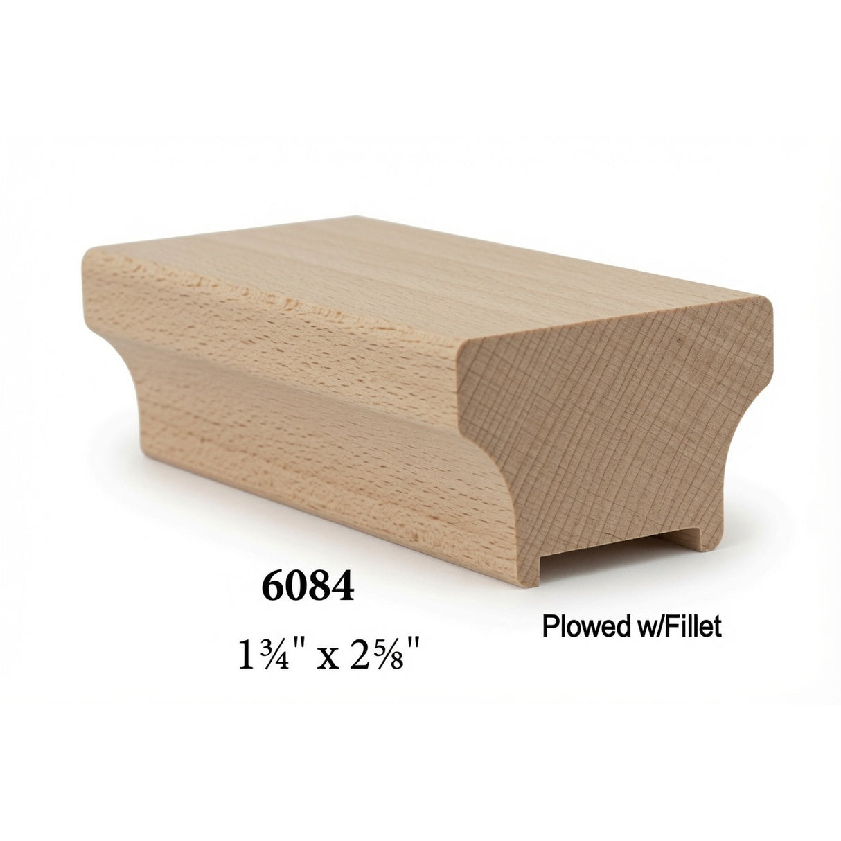 6084P Plowed  2-5/8" Wide x 1-3/4" Tall Handrail, Beech