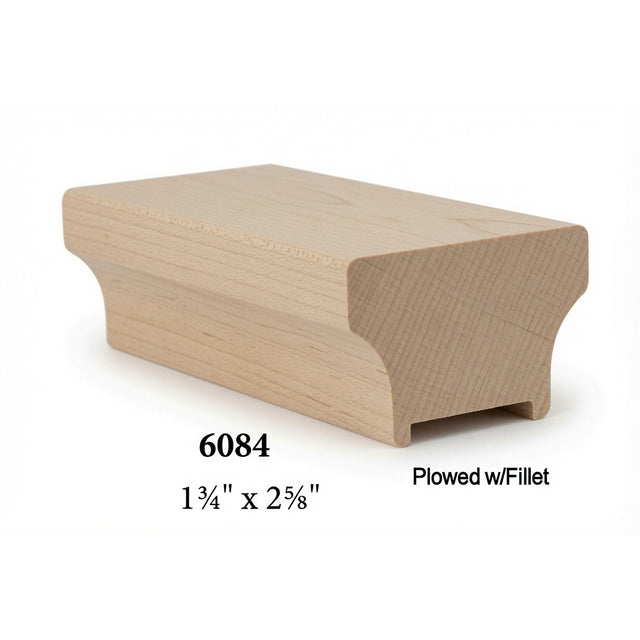 6084P Plowed  2-5/8" Wide x 1-3/4" Tall Handrail, Hard Maple