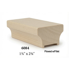 6084P Plowed  2-5/8" Wide x 1-3/4" Tall Handrail, Poplar
