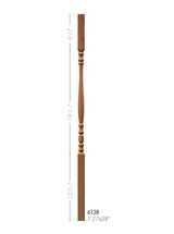 6138 38" Hampton Square Top Elegant Rise Baluster